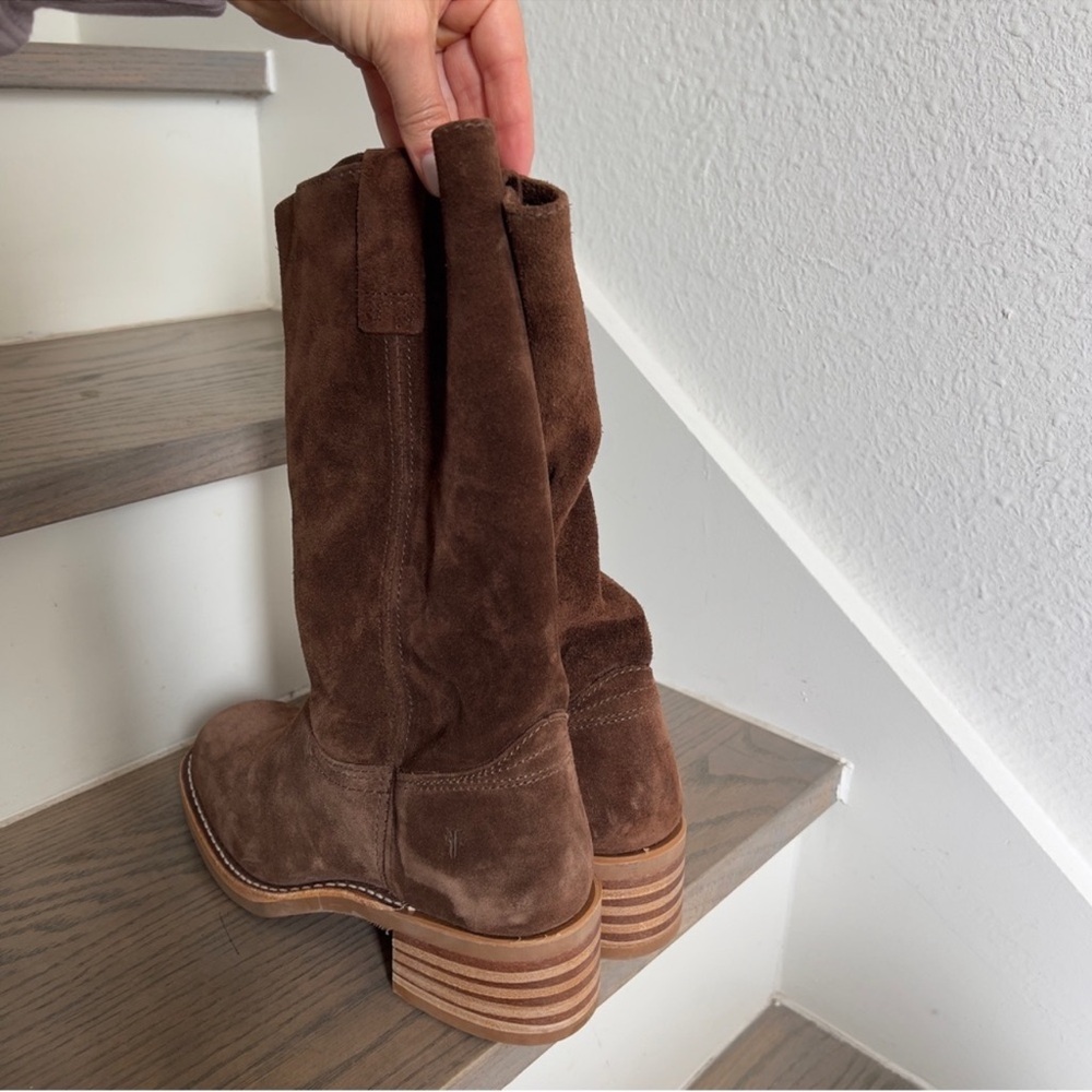 NWOB Frye Campus 12R Brown Leather Boots in Brown Brownie Suede - Picture 9 of 11